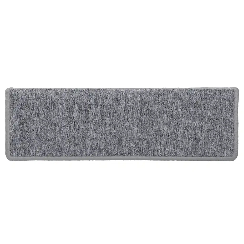 Tappetini per scale 30 pz 65x21x4 cm Grigio chiaro Bordo rettangolare 3365778
