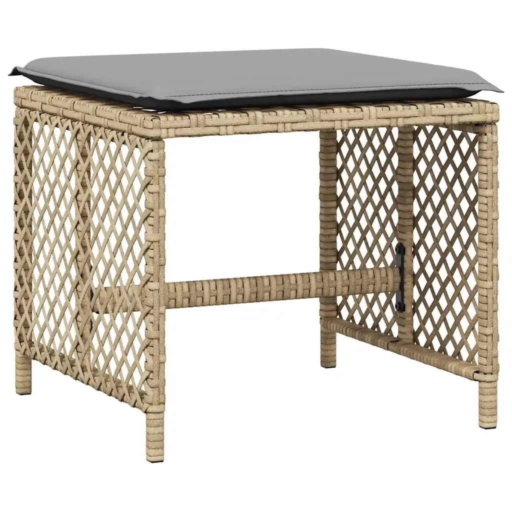 Set da Pranzo da Giardino 9 pz con Cuscini Beige in Polyrattan 3210780