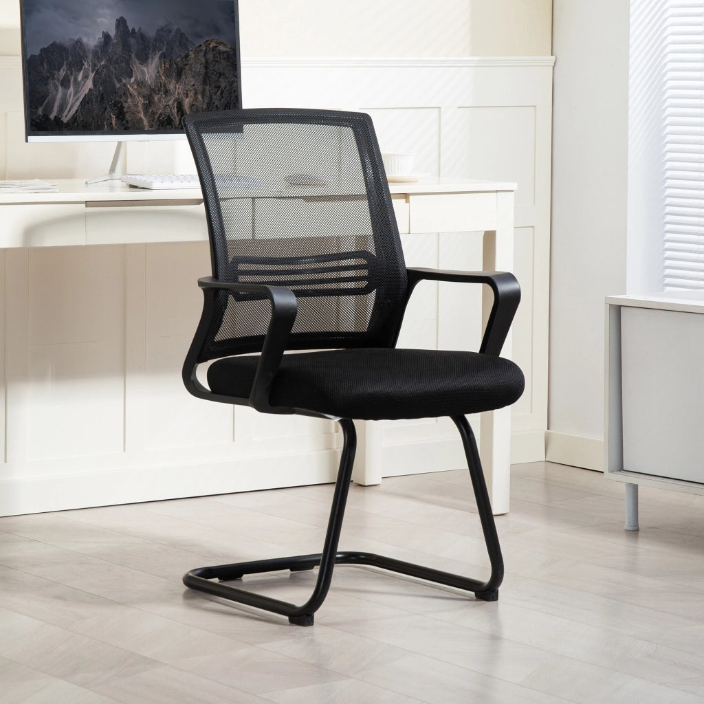 Sedia da ufficio senza ruote in rete ¨C Minimal ¨C nero