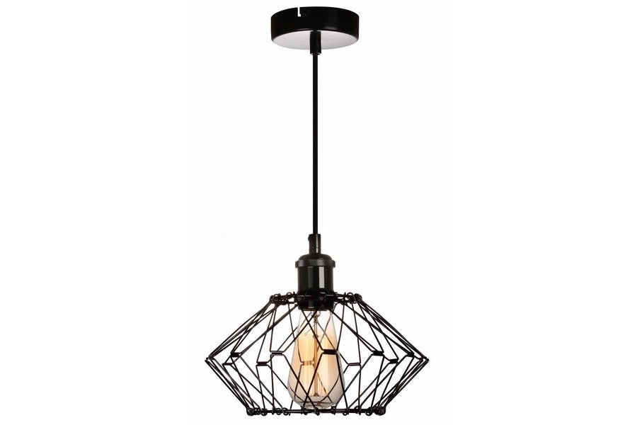 Lampada a sospensione industriale nera Cameleon E27 Ø28