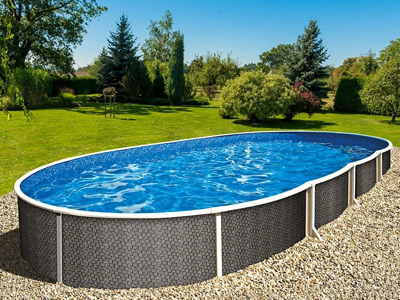 Azuro 404 DL- 5,5 x 3,7 x 1,2 m RATTAN, senza scala e filtro, con fori fuori asse