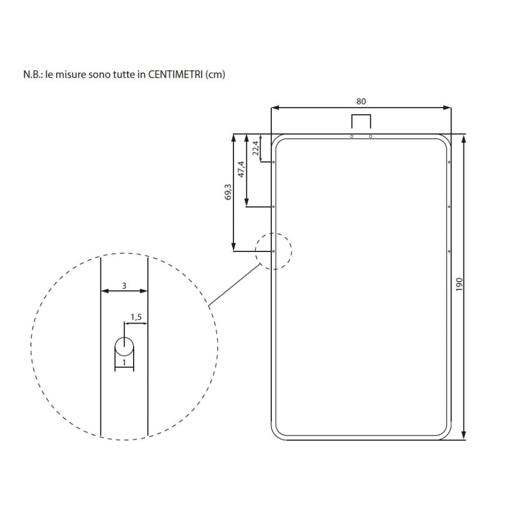 Rete a doghe singola per letto contenitore 170RETE80X190