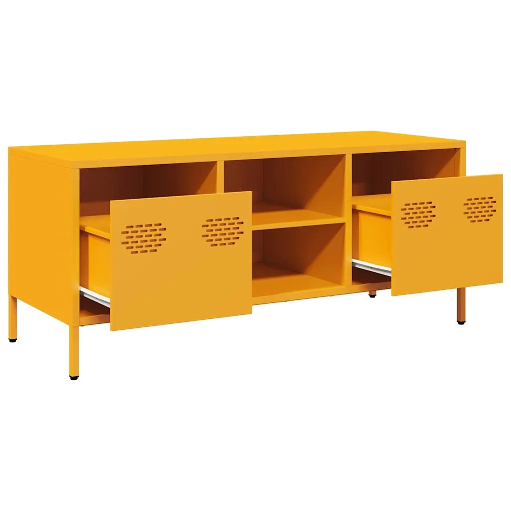 Mobile TV | Armadietto TV | Mobile Porta TV Giallo Senape 101,5x39x43,5 cm in Acciaio
