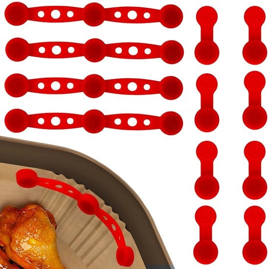 Accessori per airfryer - Magnete termoresistenti - Cerniere in silicone - Magnetismo universale - Fissaggio carta da forno - Riciclabile - Set da 12 pezzi - Accessori per l'uso dell'airfryer