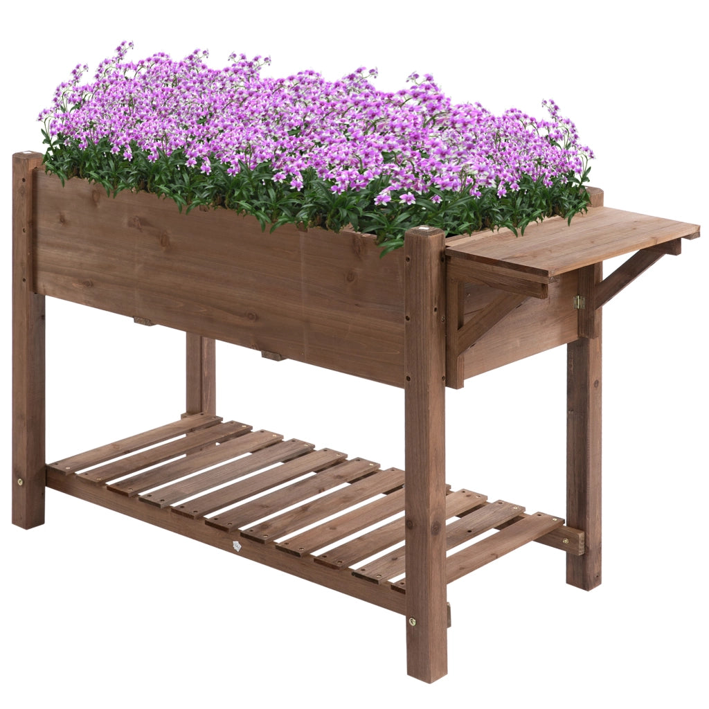 Tavolo da orto con ripiani e 8 scomparti ¨C Minimal ¨C 123x54x80 cm Marrone