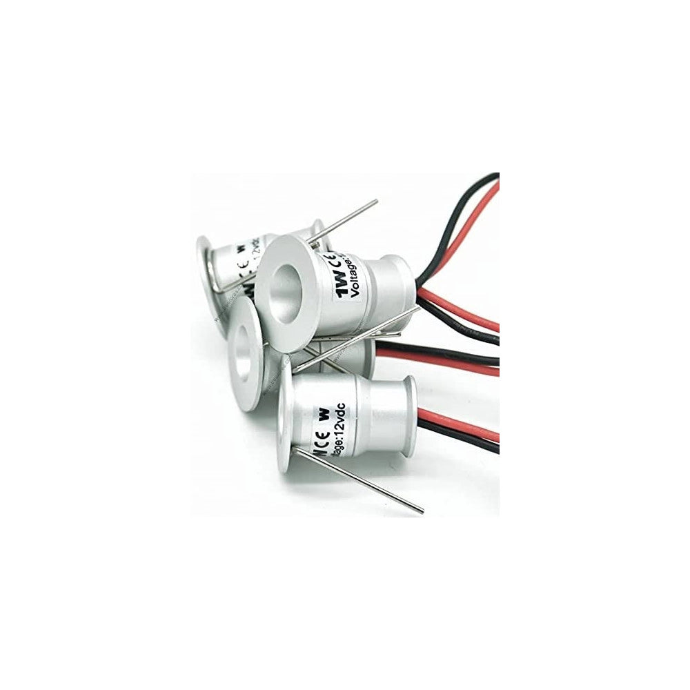 Trade Shop - 9 X Mini Faretto A Led Da Incasso 1w Cree Cob Silver Cielo Stellato Punto Luce -