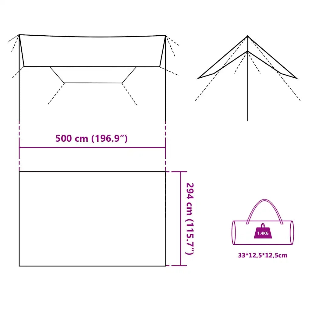 Telone da Campeggio Blu 500x294 cm Impermeabile 94668
