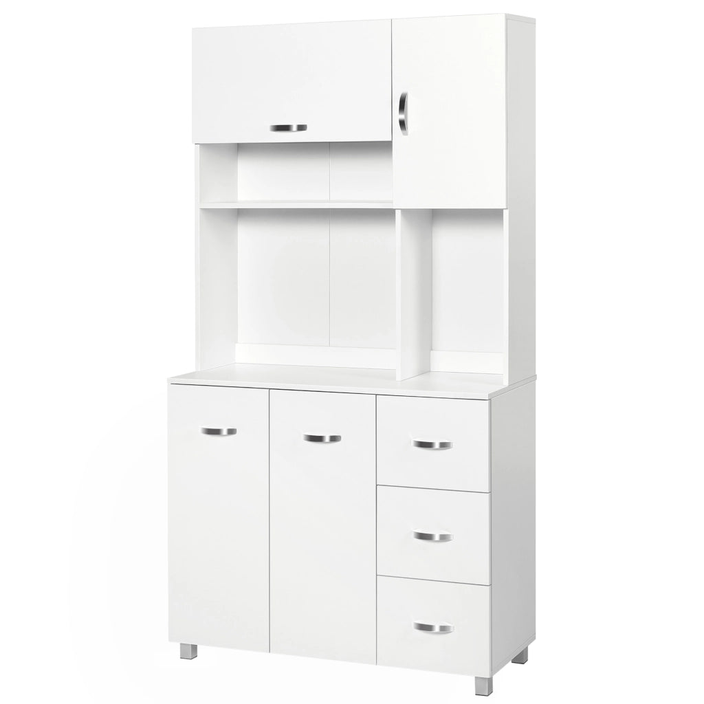 Credenza con Cassetti e Ripiani Aperti ¨C Minimal ¨C Bianco 100x39.5x183.5cm
