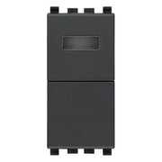 VIMAR EIKON - PULSANTE 1P NO 10A +SPIA VERDE GRIGIO