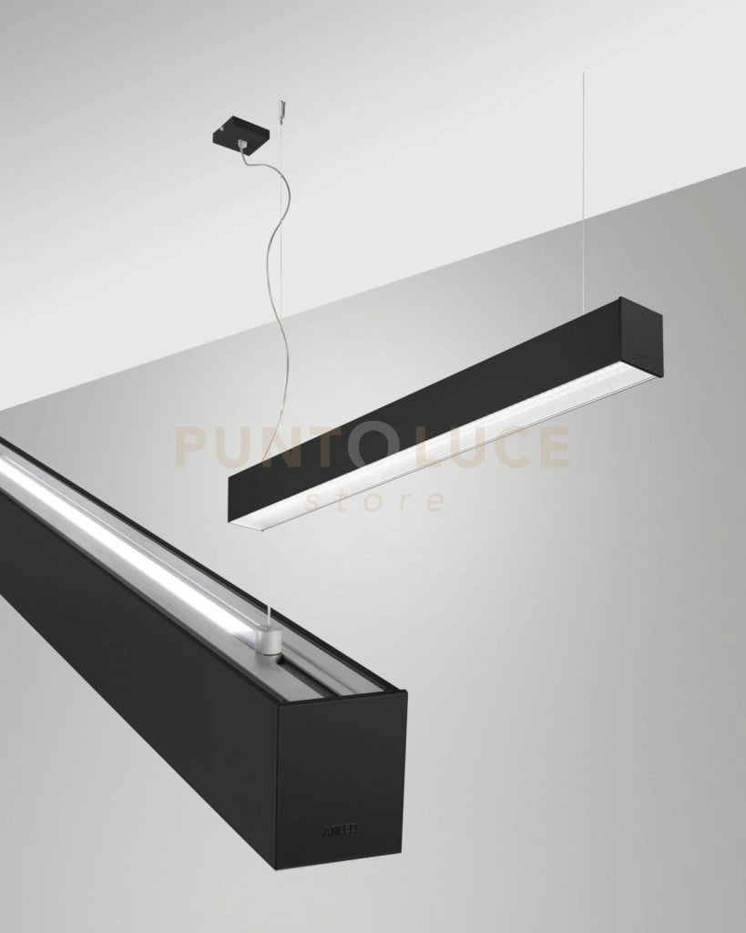 TURNER SOSPENSIONE A DOPPIA EMISSIONE NERA 29W+15W 4000K 3570+1440LM PRISMATIC 100CM