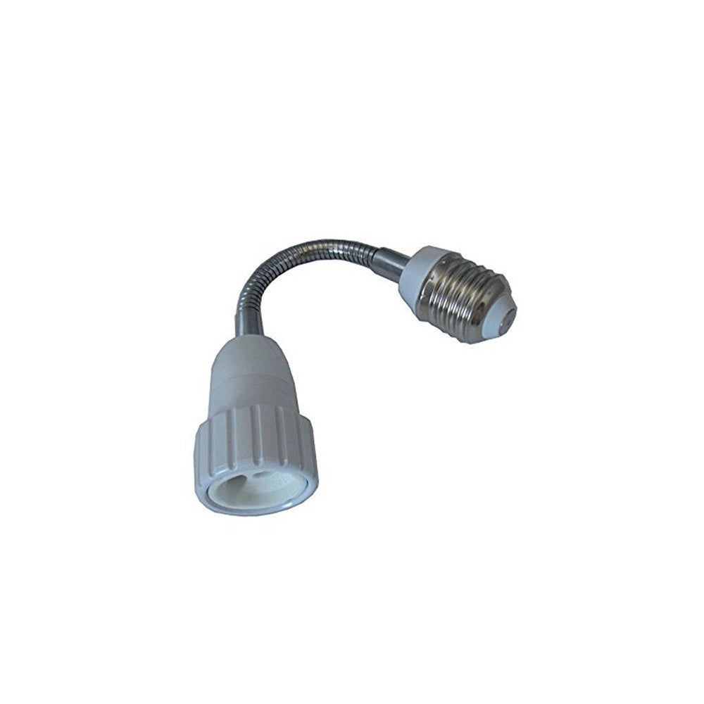 Trade Shop - Adattatore Convertitore Per Lampadina Da E27 A Gu10 Con Prolunga Flessibile 20cm -