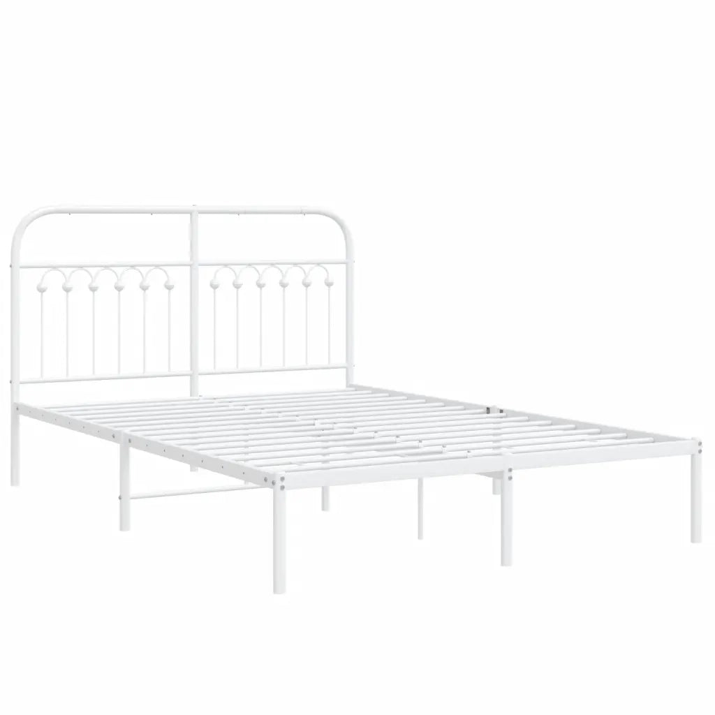 Giroletto con Testiera Metallo Bianco 140x190 cm 376649