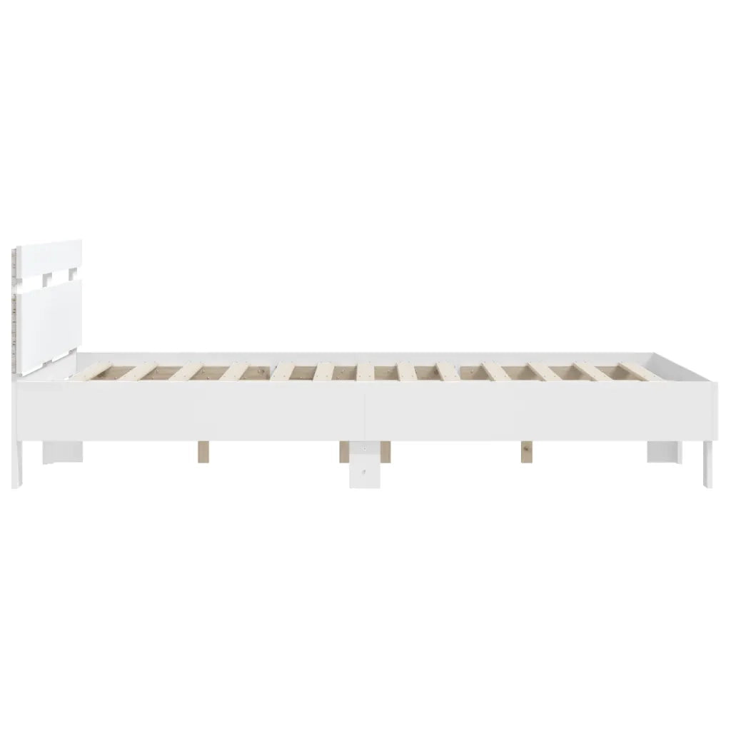 Giroletto con Testiera e LED Bianco 140x190 cm 3207560