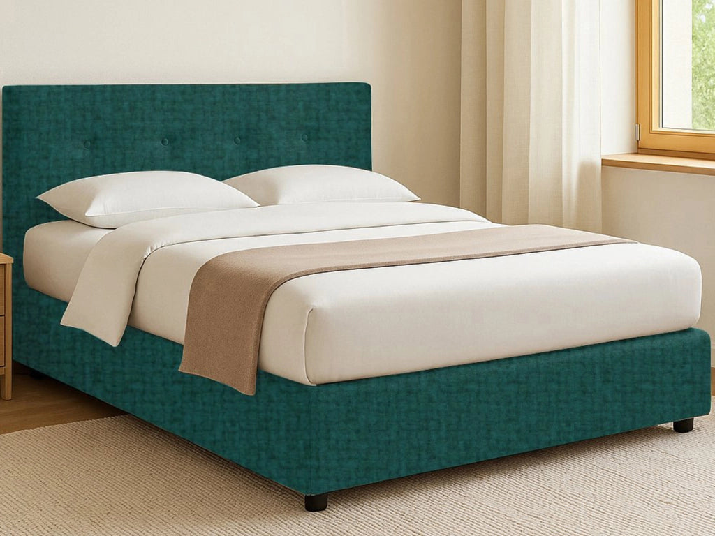 Chichester, Letto Singolo Sfoderabile Made in Italy, Verde Petrolio