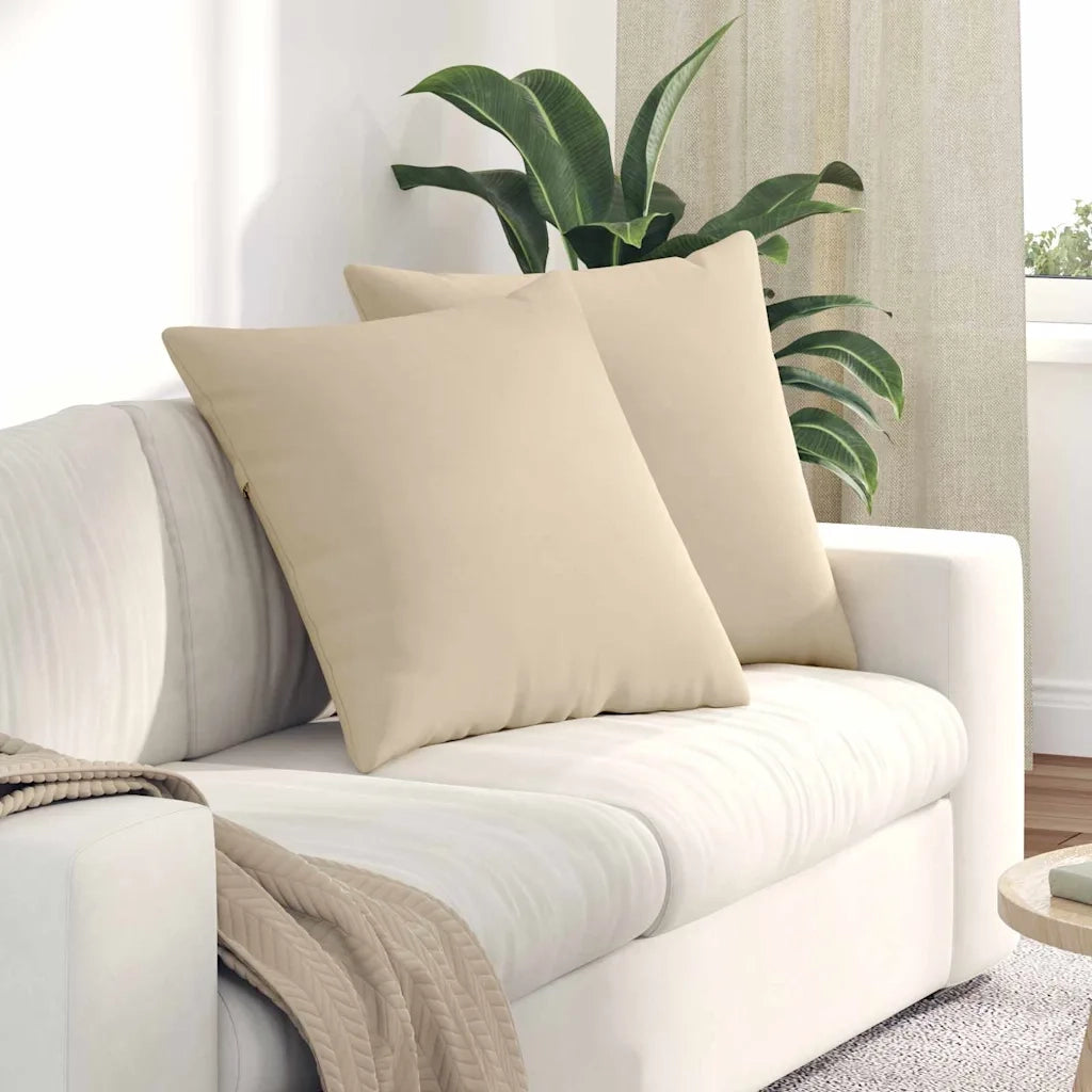 Cuscini da Divano 2 pcs Crema 80 x 80 cm Tessuto 42014073