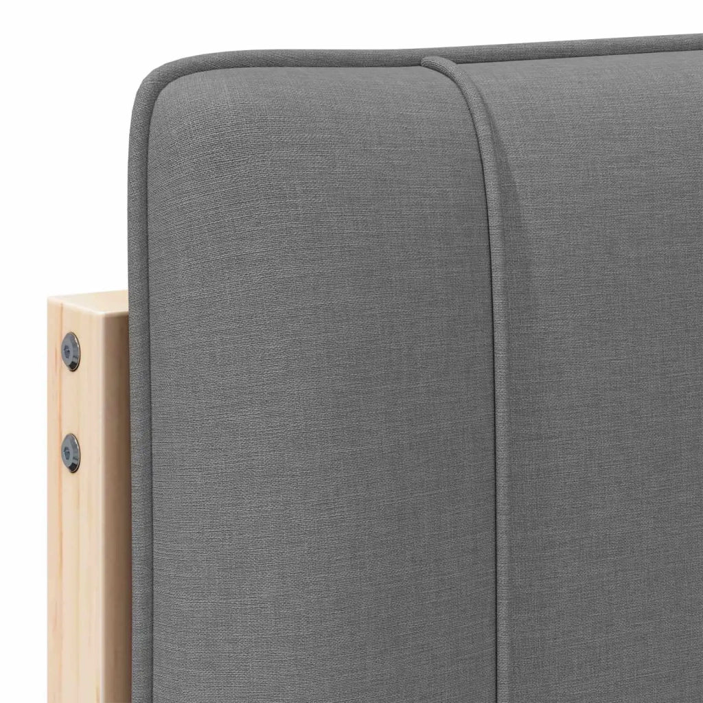 Testiera | Testata imbottita Marrone e Grigio Chiaro 120 cm Pino massello