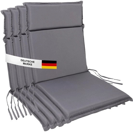 Set di cuscini da giardino da 4 pezzi - Progettazione ergonomico - Alta schiena - Resistenti ai raggi UV - Impermeabili - 99 x 45 cm - Pieno di schiuma spesso - Cuscino da sedere