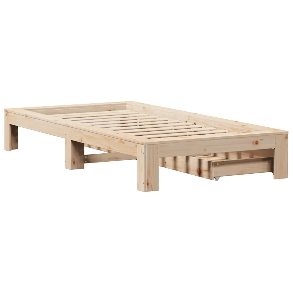 Giroletto senza Materasso-Struttura Letto 75x190 cm in Legno Massello di Pino 822233