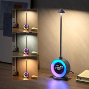 Lampada da tavolo lampada da letto senza fili con 3 modalità RGB e 3 livelli di luminosità Alarmando da letto con sveglia naturale con 7 suoni caricabile via USB per camera da letto e soggiorno