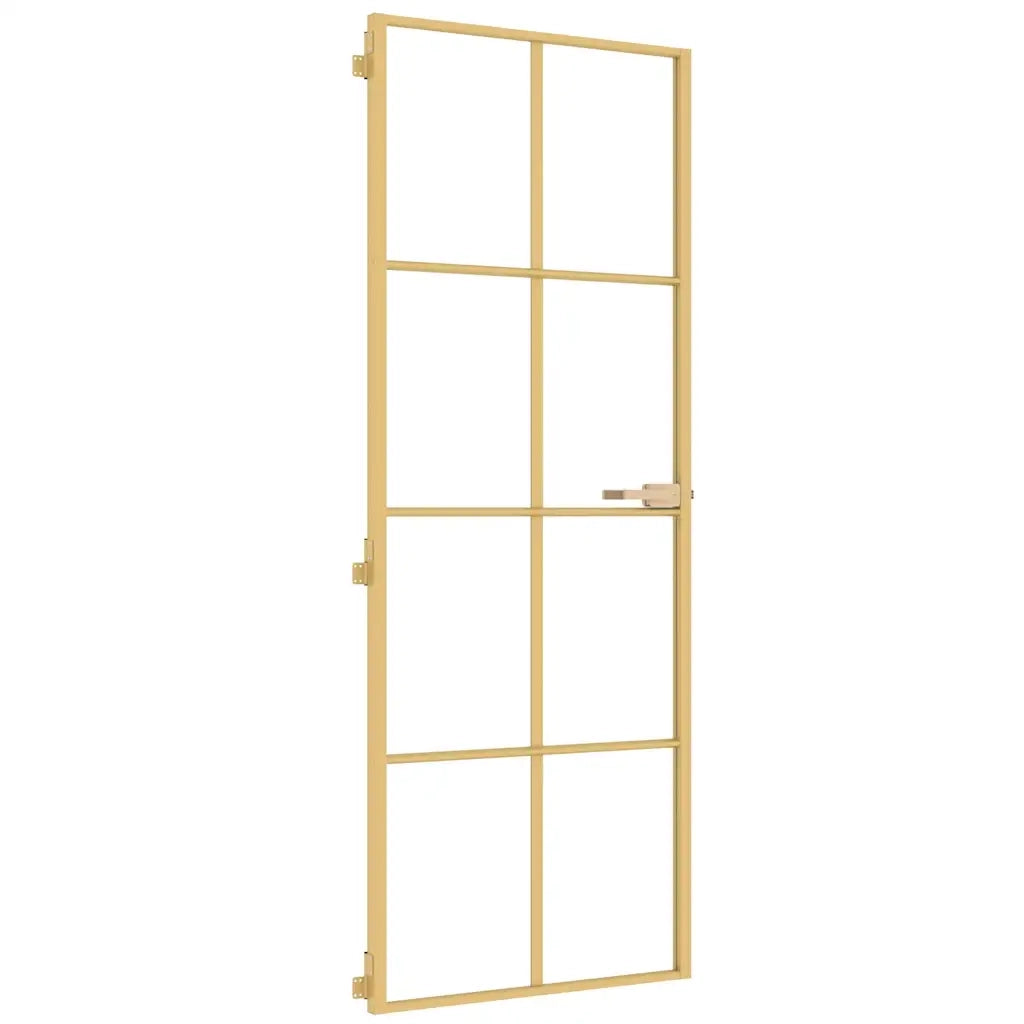 Porta Interni Sottile Oro 76x201,5cm Vetro Temperato Alluminio 155140