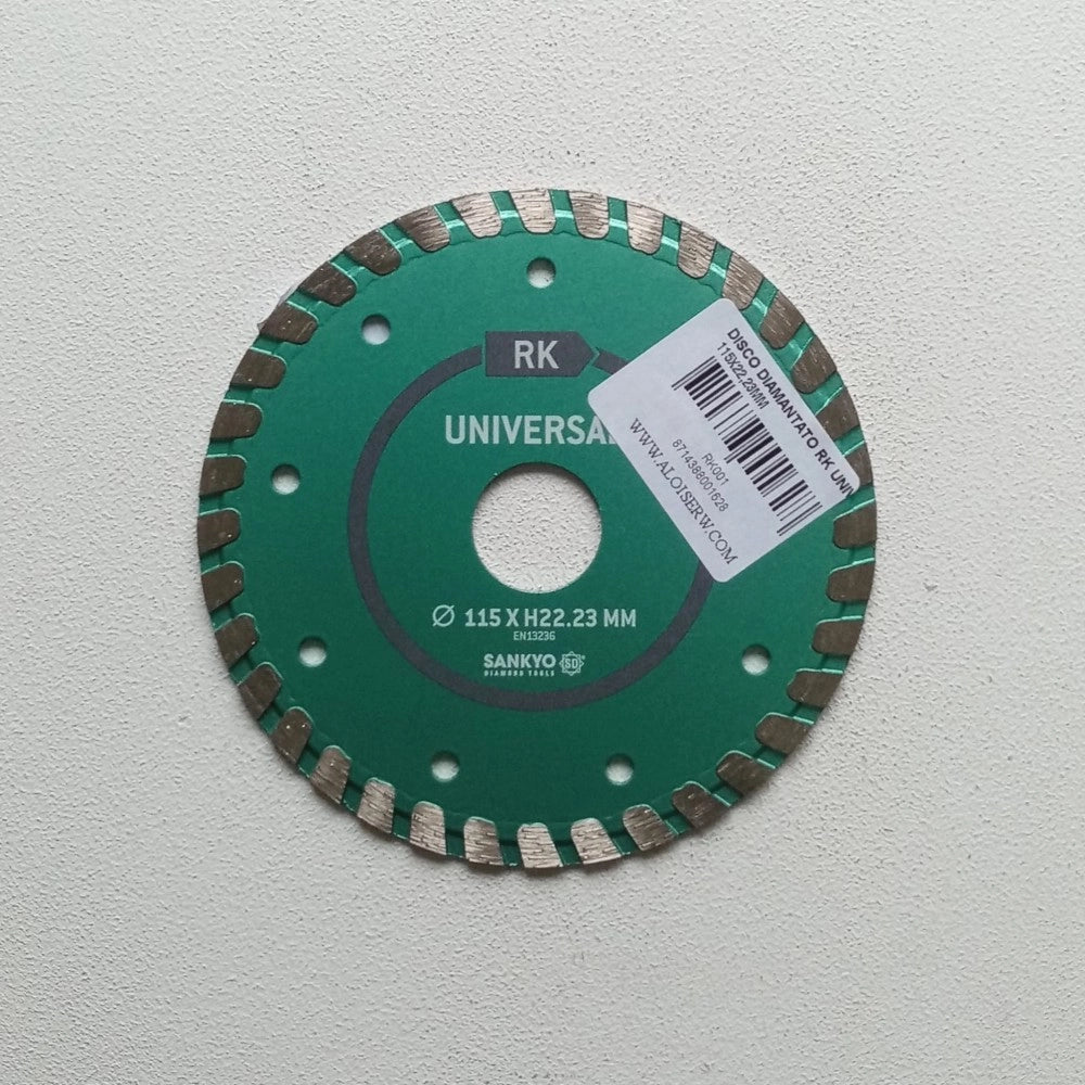 Sankyo rk 115mm disco diamantato universale per taglio cemento, cemento armato, granito, mattoni