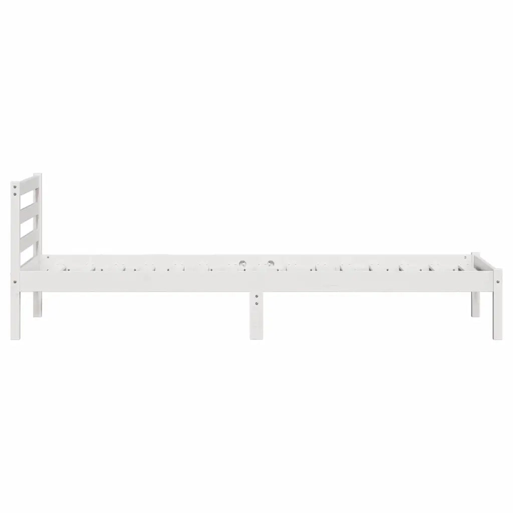 Letto singolo | Letto per adulti | Struttura del letto con testiera Bianco 225,5 x 95,5 x 69,5 cm