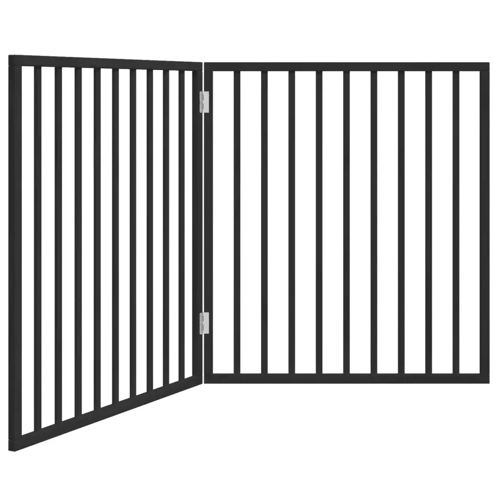 Cancelletto per cani pieghevole 2 pannelli nero 160 cm in legno di pioppo 352194
