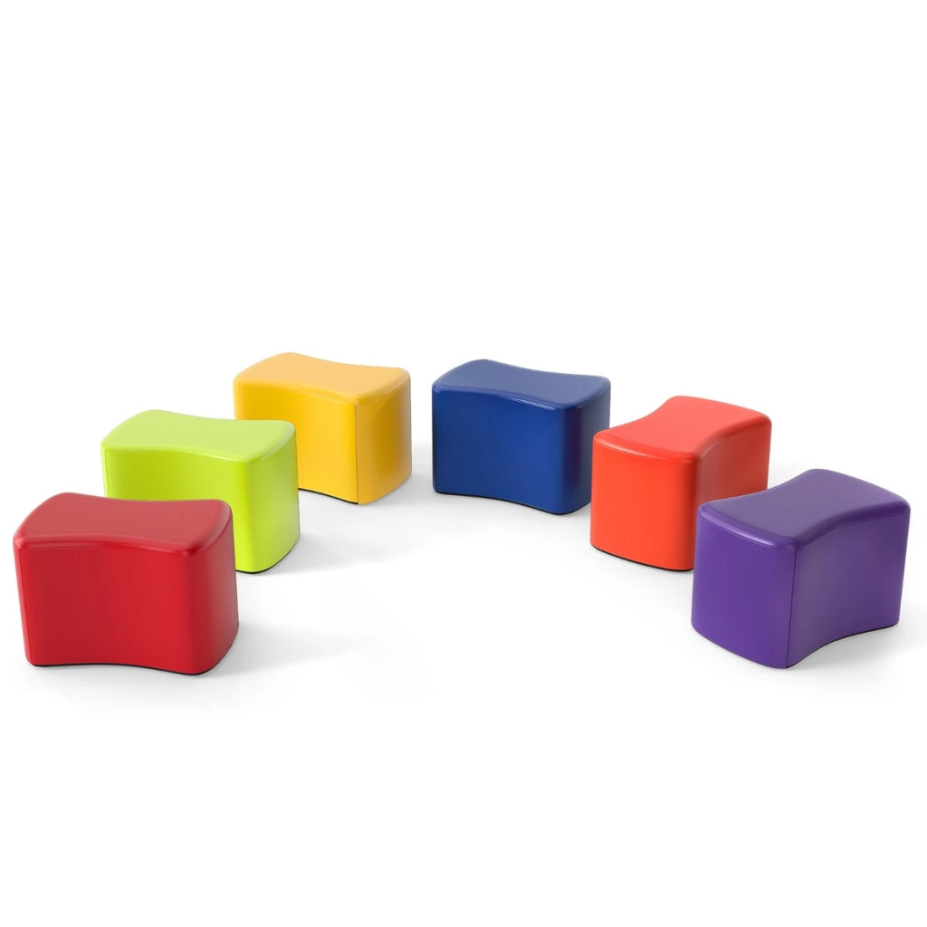 Set di sgabelli modulari per bambini 6 sgabelli a forma di farfalla con copertura, Sgabelli per camere dei bambini e asili-Sgabelli