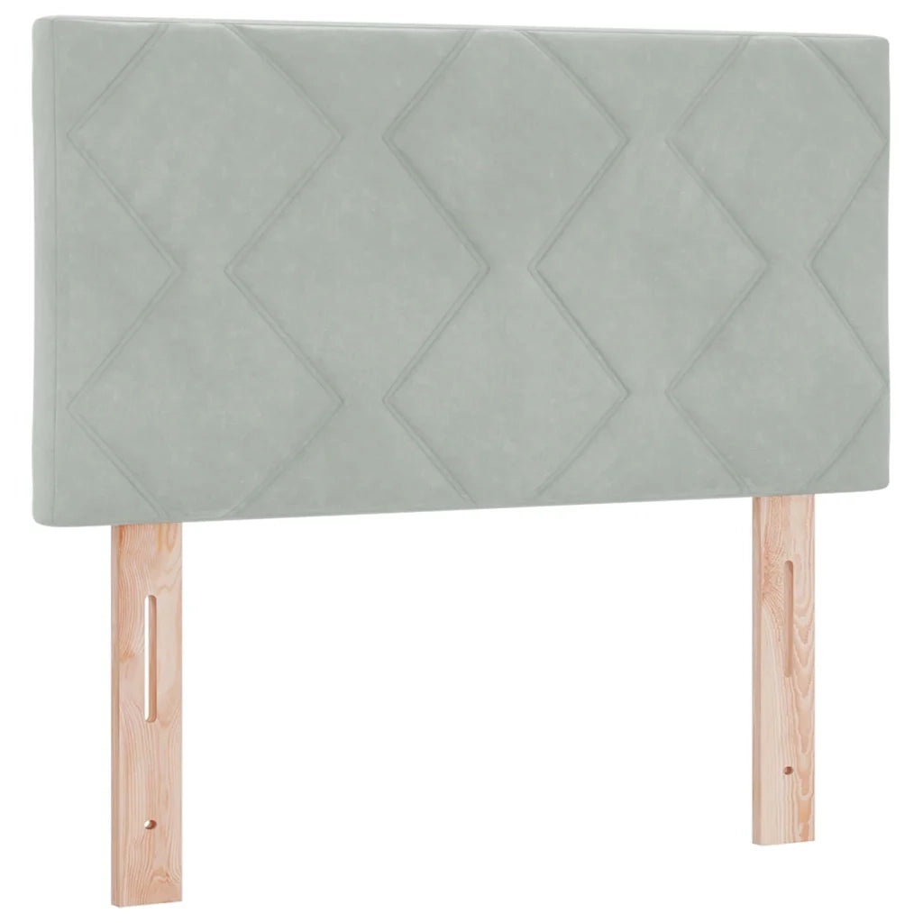 Testiera | Testata Grigio chiaro 80 cm Velluto
