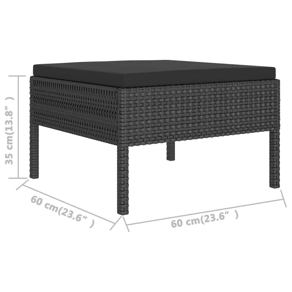 Set Divani da Giardino 9 pz con Cuscini in Polyrattan Nero 3094433