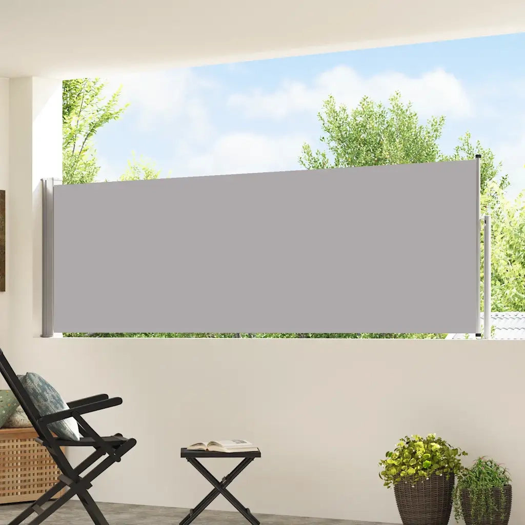 Tenda da Sole | Tenda laterale Retrattile per Patio 100x500 cm Grigio