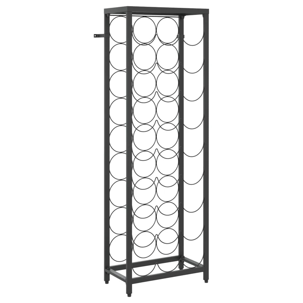 Portavini da 27 Bottiglie Nero 34x18x100cm in Ferro Battuto 358365