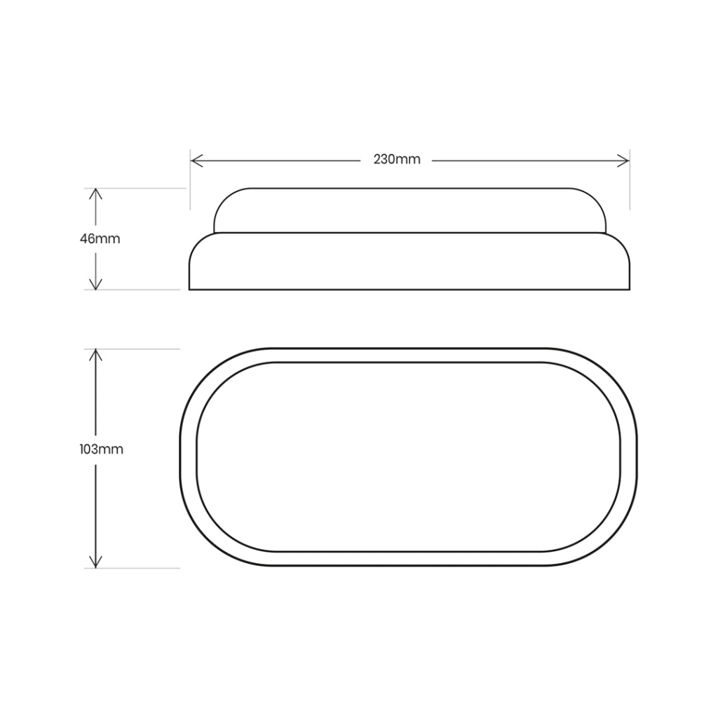 Plafoniera ovale bianca LED 18W 4000K IP64 Davo Eko-Light
