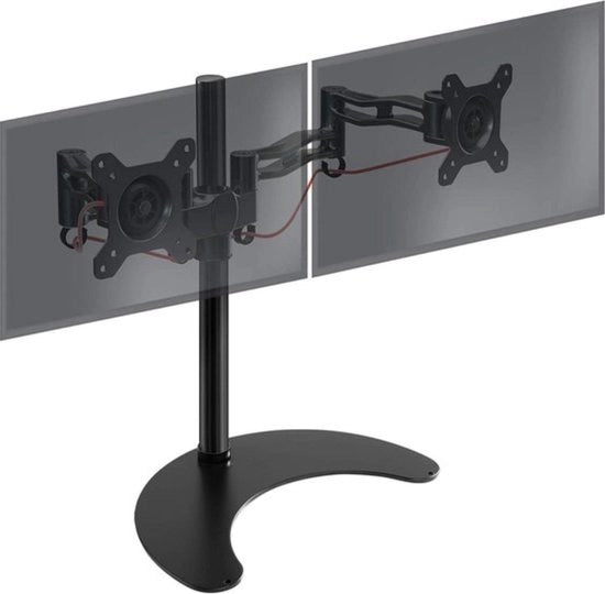 Beugel per Doppio Monitor - Design Indipendente - Per Schermi LED/LCD 13”-27” - Altezza Regolabile