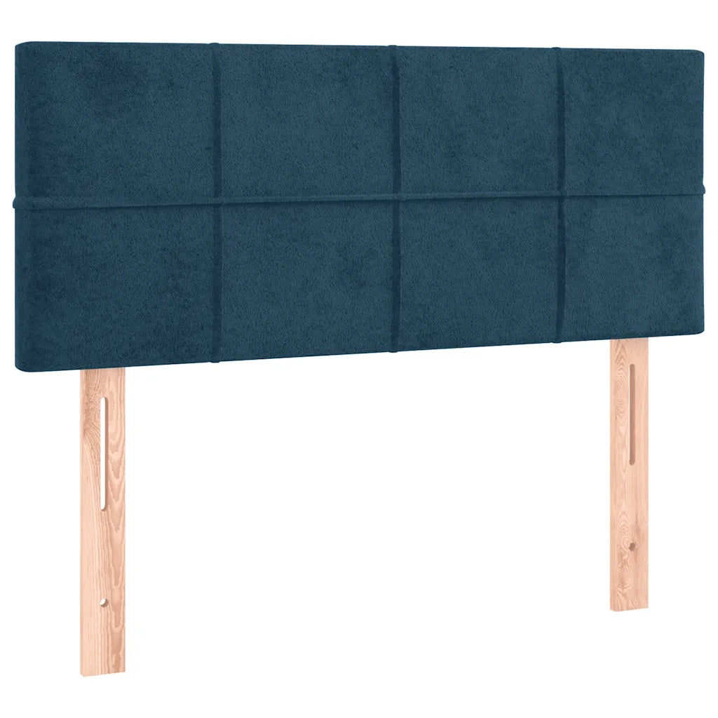 Letto singolo | Letto per adulti | Giroletto a Molle con Materasso Blu Scuro 90x200 cm in Velluto