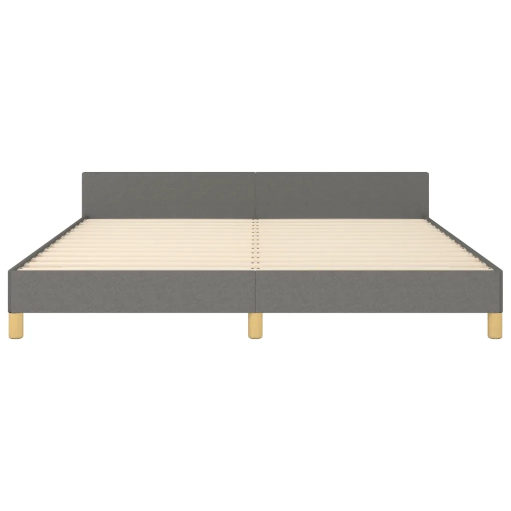Letto matrimoniale | Letto per adulti | Giroletto con Testiera Grigio Scuro 180x200 cm in Tessuto