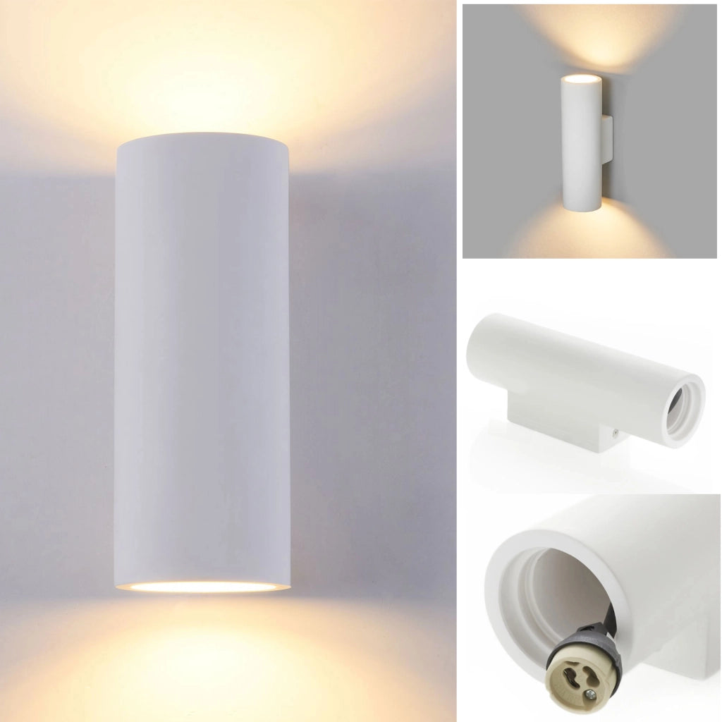 Applique LED lampada parete muro gesso doppia emissione GU10 luce ingresso 230V