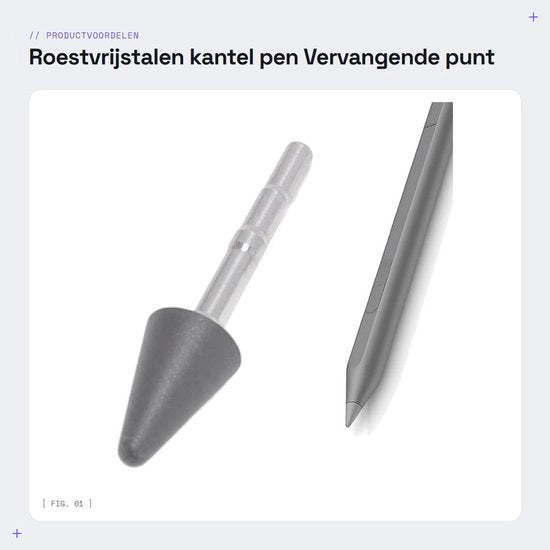 Penna Stilo - Materiale in Acciaio Inossidabile - 4096 Tasti di Pressione - Punta Rimpiazzabile - Adatto per MPP 2.0 - Sensibilità di Pressione Migliorata - Penna per Disegno