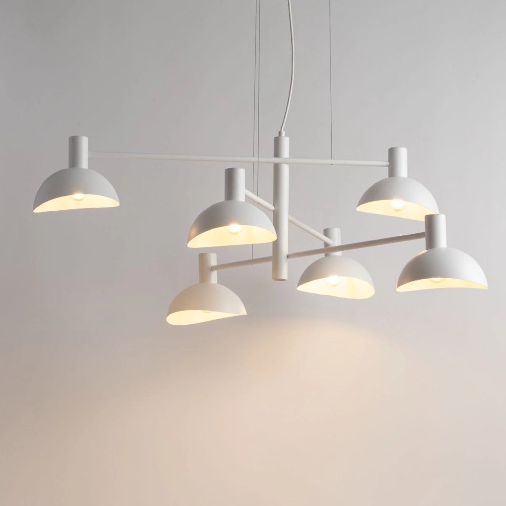 Lampada a sospensione Artis bianca 6 luci E14 Sigma