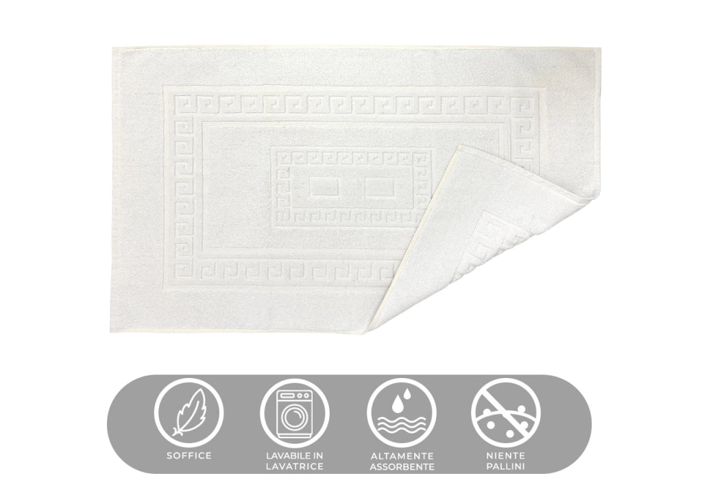 Tappeto Da Bagno Disegno Torino Colore Bianco - 60x180 - Bianco