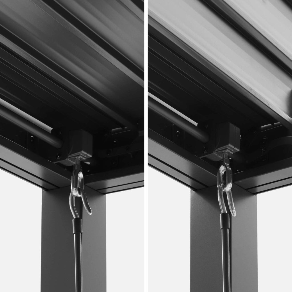 Pergola bioclimatica 3x4m in alluminio e acciaio + 3 persiane 1m con