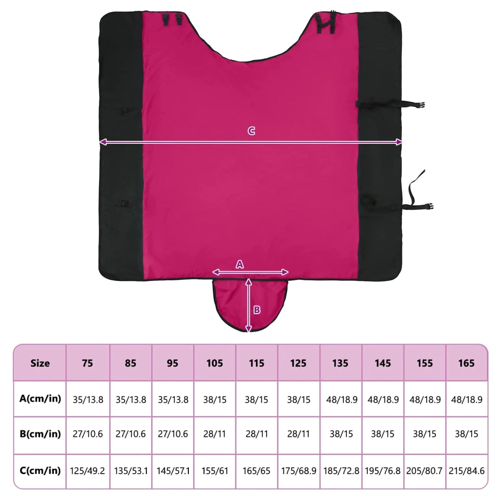 Coperta per Cavalli Rosa e Nero 145 cm Poliestere 42013084