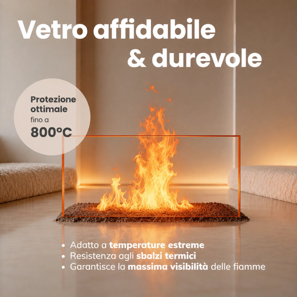 649 x 431 x 4 mm - Vetro per stufa a legna - vetro camino di ricambio - vetro per caminetto resistente al fuoco - France Vitre