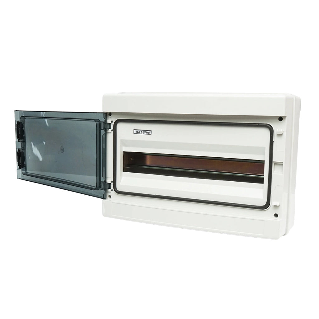 Pannello portafusibili da superficie, 1 fila, 18 moduli, IP65, 285x410x140mm Breckner Germany