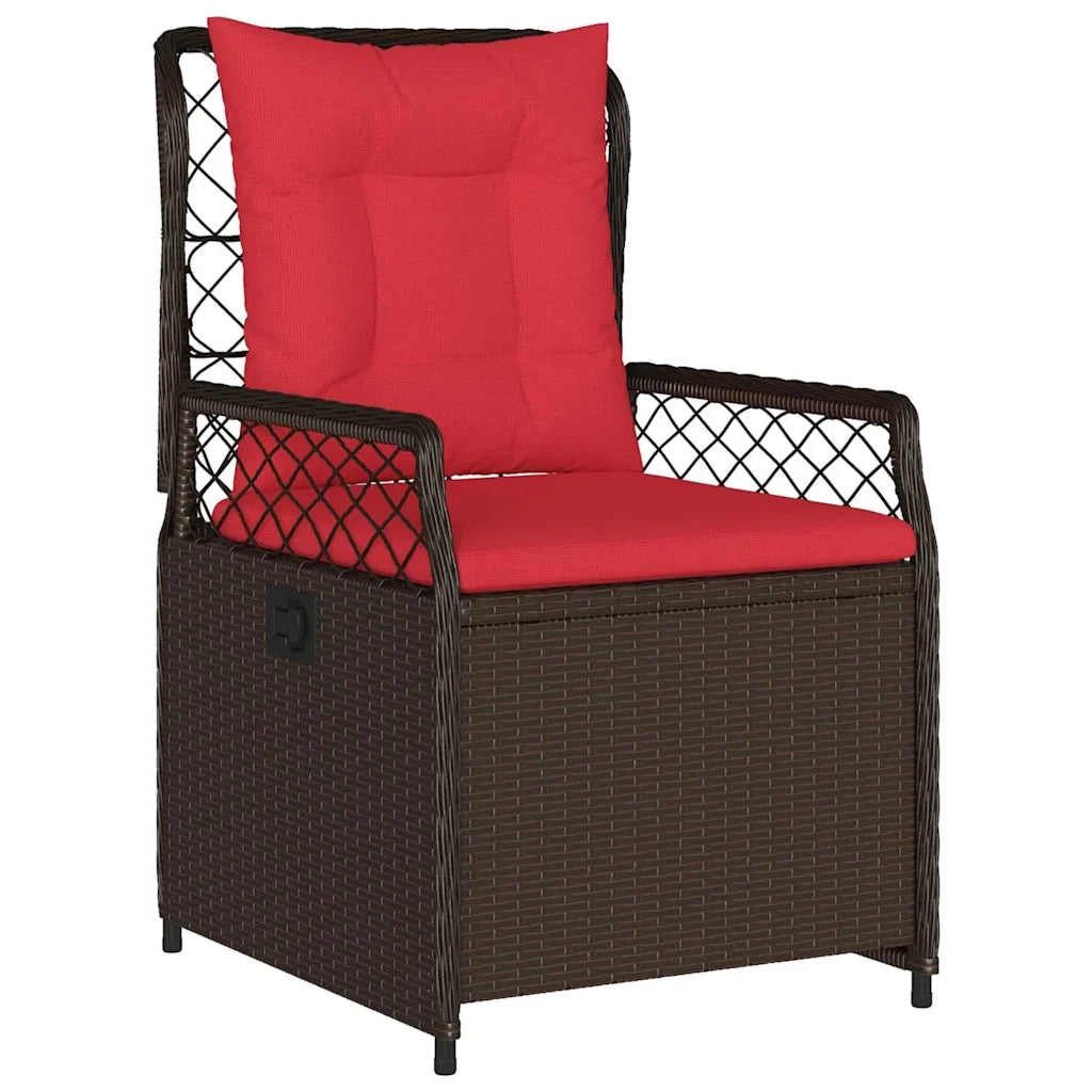 Set da Pranzo per Giardino 5 pcs Marrone polyrattan