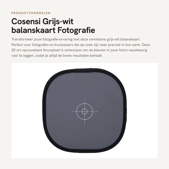 Accessori per Fotografi - Pannello di Livello 18% Grigio - Pannello di Livello Flessibile 30 cm - Accessori per Fotografi - Materiale PU - Tas di Trasporto Incluso - Pannello di Livello Grigio