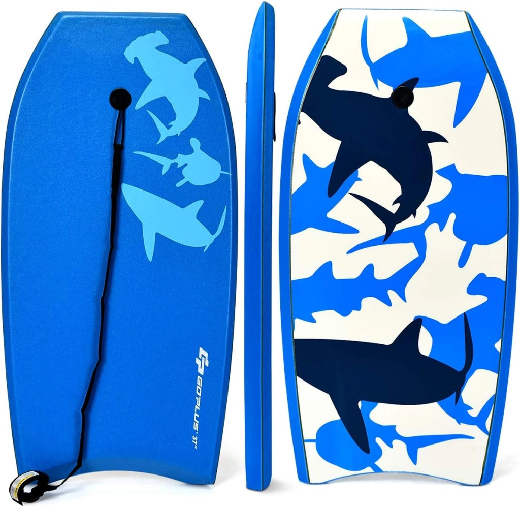 Tavola da Surf 37", Tavola Surf Bambini e Adulti in XPE, EPS e HDPE, Tavoletta Mare con Leash per Polso, Portata 85 kg