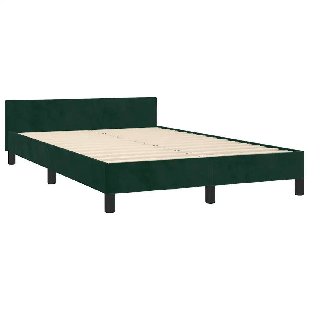 Letto matrimoniale | Letto per adulti | Giroletto senza Materasso Verde Scuro 120x200 cm in Velluto