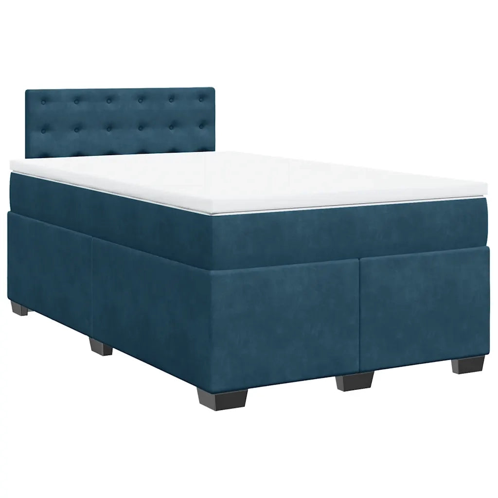 Giroletto a Molle con Materasso Blu Scuro 120x200 cm in Velluto 3286298