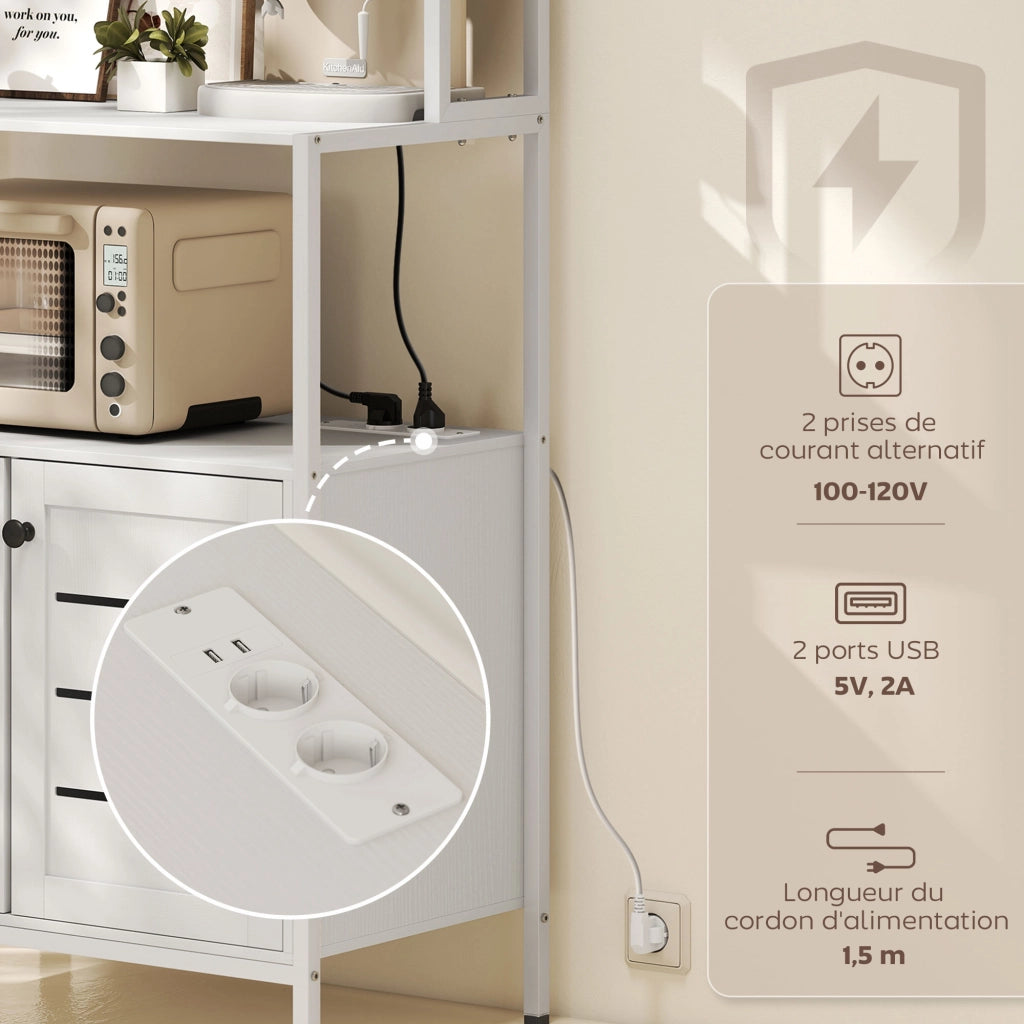 Mobile per microonde ¨C zephmum ¨C bianco 80x42x171cm